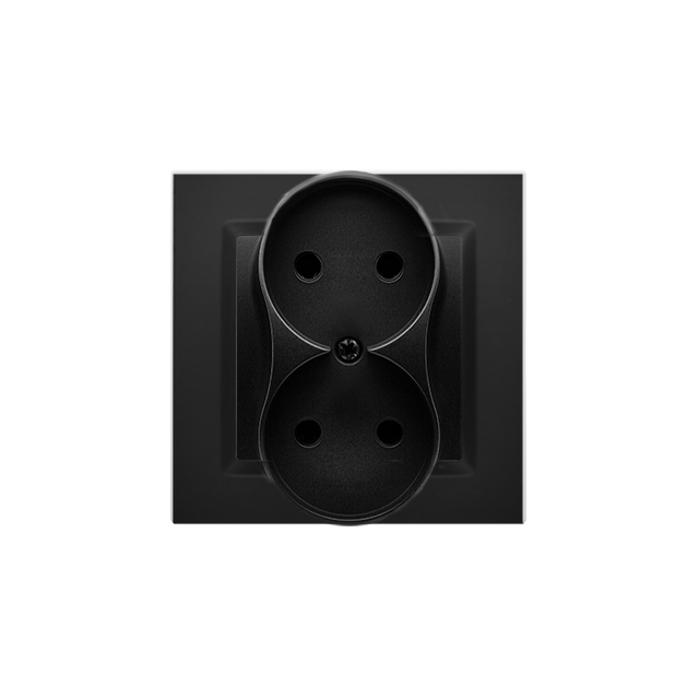 Simon 10 WC-GX2XXXX-01-49XX Gniazdo bez uziemienia podwójne, monoblok, 16A, 250V ,