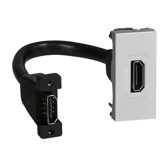 Mosaic - Gniazdo Hdmi Typu A Z Przewodem Aluminium 079378 LEGRAND