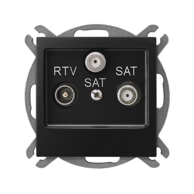 IMPRESJA Gniazdo antenowe RTV-SAT z dwoma wyjściami SAT kolor czarny metalik GPA-Y2S/m/33 OSPEL