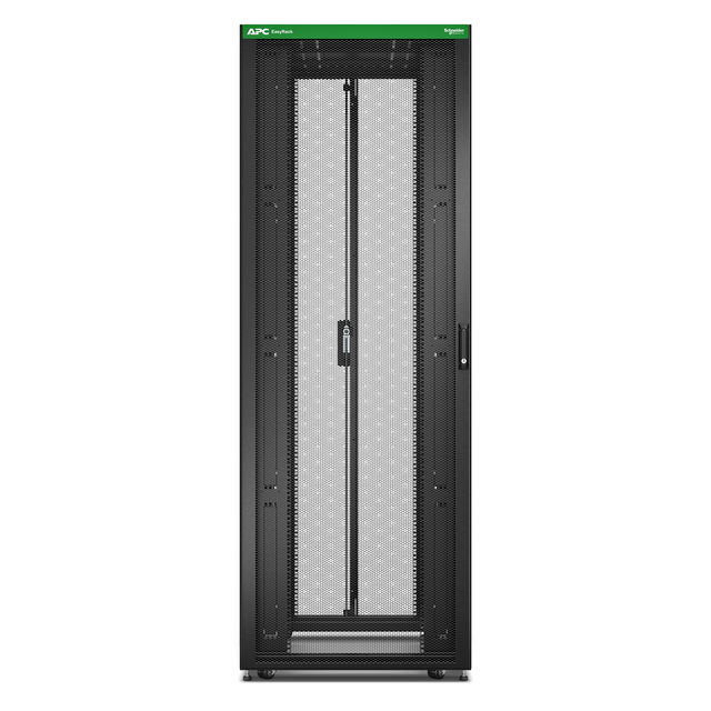 Szafa Easy Rack 800mm/48U/1000mm, z dachem, kółkami, nóżkami i 4 wspornikami, bez paneli bocznych, p