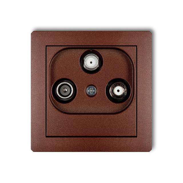 DECO Mechanizm gniazda abonenckiego 2 wyjścia SAT + TV brązowy metalik