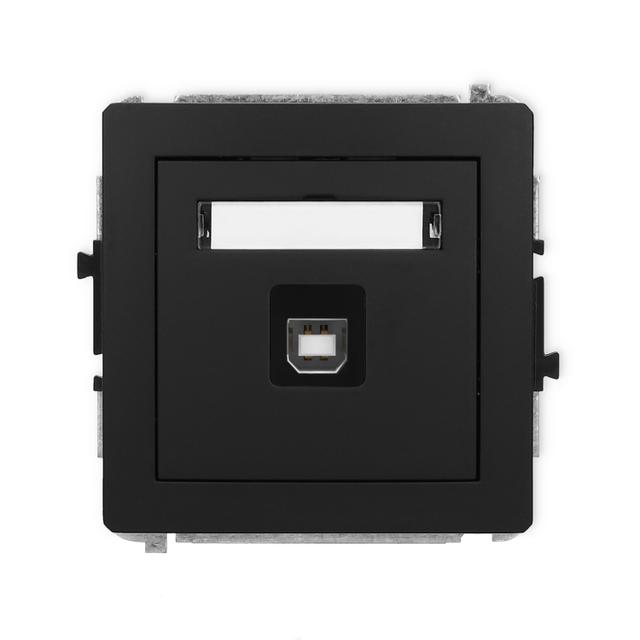 DECO Mechanizm gniazda pojedynczego USB A-B 2.0 czarny mat
