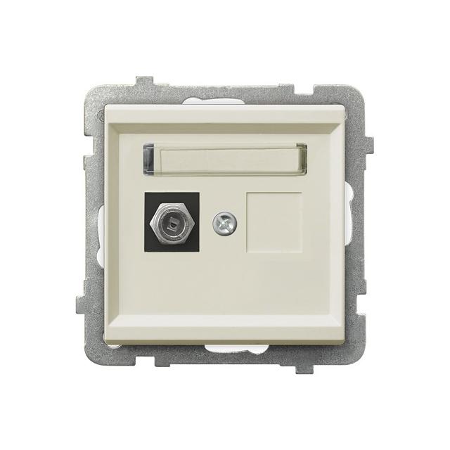 SONATA Gniazdo antenowe typu F pojedyncze - kolor ecru