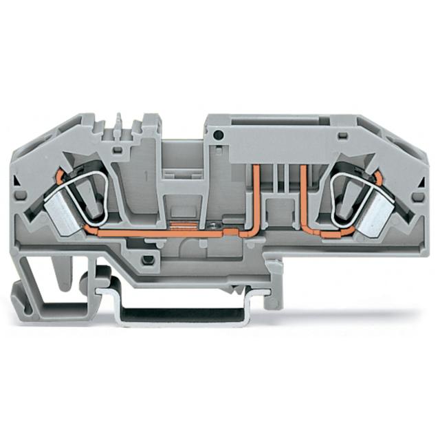 Złączka bezpiecznikowa 6mm2 szara 25A bezpiecznik płaski DIN 35mm 282‑696 WAGO