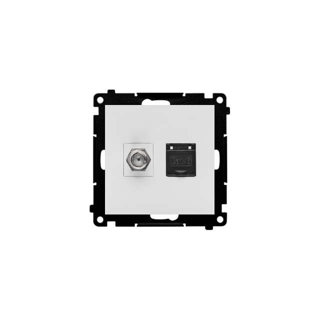 Simon 55 Gniazdo antenowe typu /F/ + RJ45 kat.6 Jasnoszary mat TASFRJ45.01/114 KONTAKT