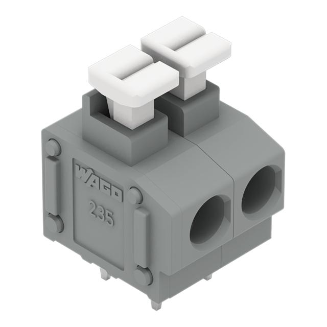 Listwa zaciskowa do płytek drukowanych 2-biegunowa szara raster 5/5,08mm /105szt./ 235-402/331-000 WAGO