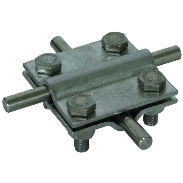 Zacisk krzyżowy bez przekładki, 60x60 mm do drutu 8-10 mm, stal nierdzewna NIRO