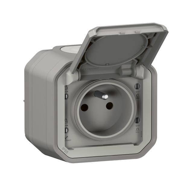 PLEXO Gniazdo hermetyczne natynkowe IP55 KOMPLET zaciski automatyczne szary 069731L LEGRAND