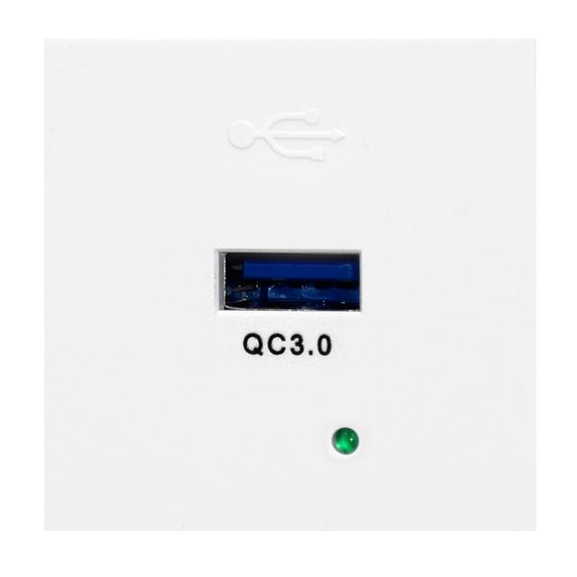 NOEN USBQ port modułowy 45x45mm z ładowarką USB quick charge 3A/5V; 2A/9V; 1,5A/12V biały OR-GM-9010