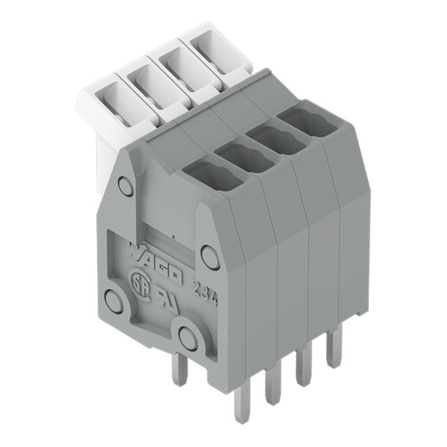 Złączka do płytek drukowanych przycisk 0,5mm2 RM 2,5mm 7-bieg szara /60szt./ 234-207 WAGO