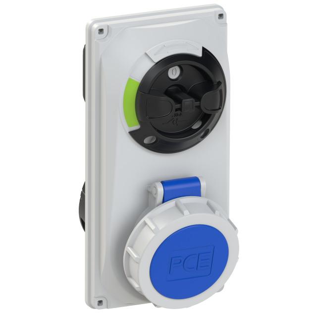 Gniazdo tablicowe z wyłącznikiem 16A 2P+Z 230V 50/60Hz 6h IP67 60132-6 PCE