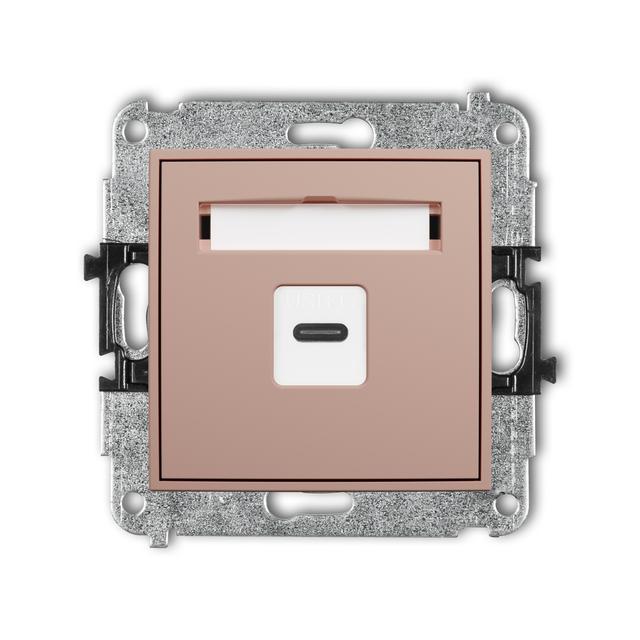 ICON Gniazdo pojedyncze 1xUSB typ C-C łososiowy 62IGUSB-7 KARLIK