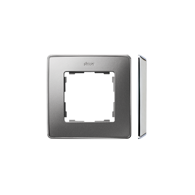 Simon 82 Detail Ramka 1-krotna Detail SELECT-metal ALUMINIUM / podstawa Chrom 8201610-093 KONTAKT