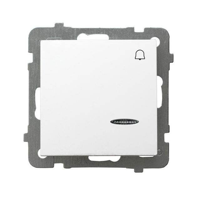 AS Łącznik zwierny  dzwonek  z podświetleniem pomarańczowym - kolor biały