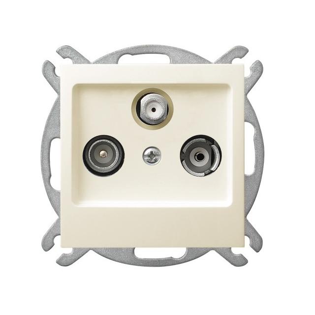 AS Gniazdo RTV-SAT przelotowe - kolor ecru