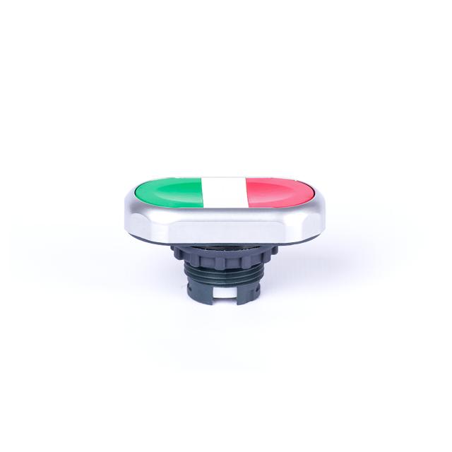 Ex9P1 Dgr Dwukolorowy przycisk z główkami z samopowrotem bez nadruku zielony+czerwony 105658