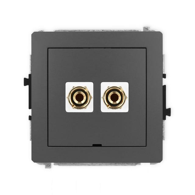 DECO Mechanizm gniazda głośnikowego pojedynczego, bez pola opisowego (typu banan - czerwony i czarny