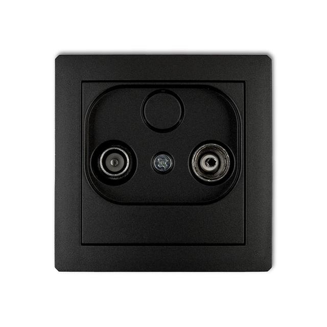 DECO Mechanizm gniazda abonenckiego RTV końcowego w szeregu gniazd przelotowych 6dB czarny mat