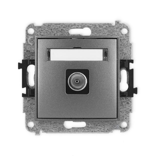 ICON Mechanizm gniazda antenowego pojedynczego TV grafitowy