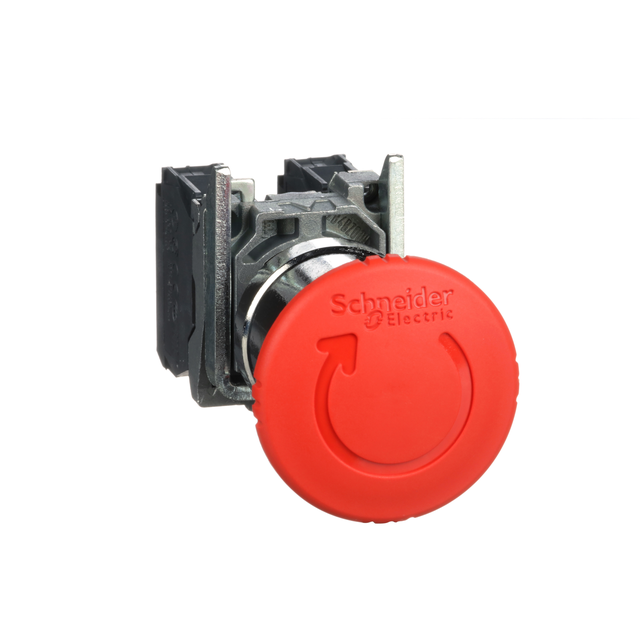 Harmony XB4 Przycisk STOP awaryjny 1Z 1R fi40 czerwony metalowy przez obrót XB4BS8445 SCHNEIDER
