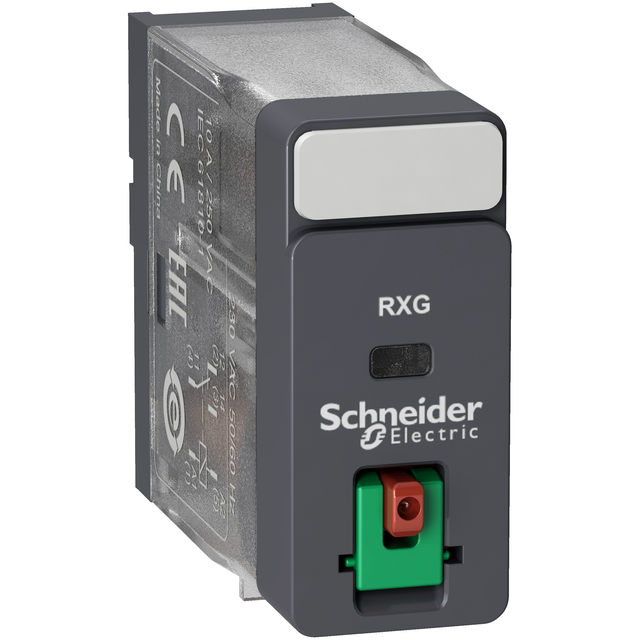 Zelio Relay Przekaźnik interfejsowy z przyciskiem test 230V AC 10A 1 styk C/O RXG11P7 Schneider