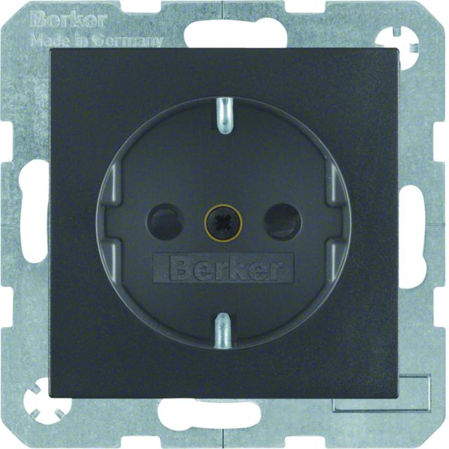 BERKER B.X Gniazdo SCHUKO z uziemieniem z przesłoną styków antracyt 41231606 HAGER