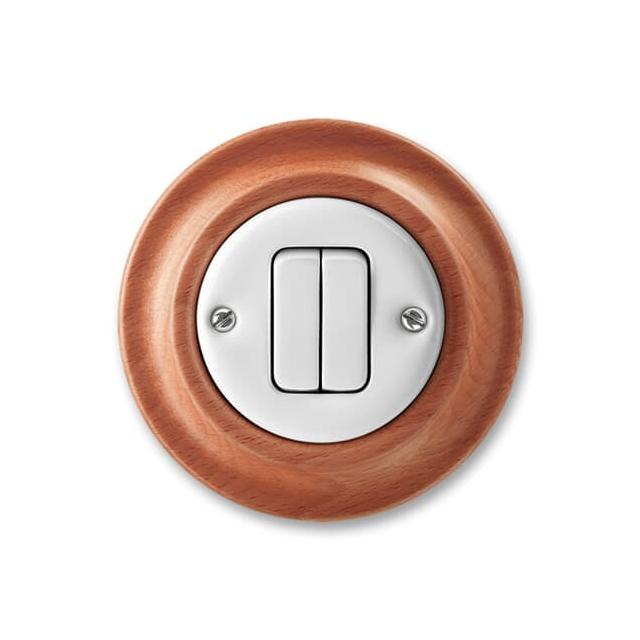 DECENTO Wyłącznik świecznikowy Bezśrubowe podłączanie przewodów biały/czereśnia