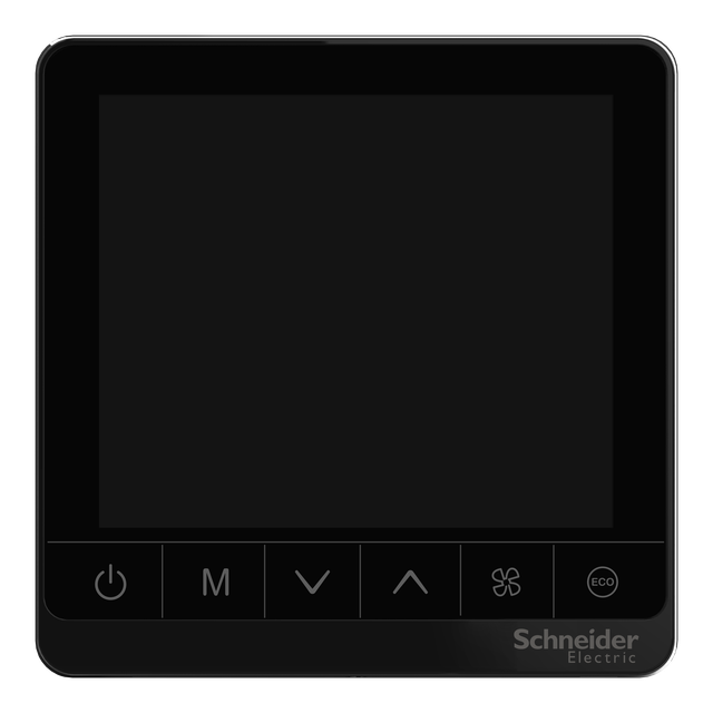 TC907, termostat fancoil 2-rurowy, 24 VAC, went. 3-bieg, zawór 0-10V, przyciski dotyk, czarny