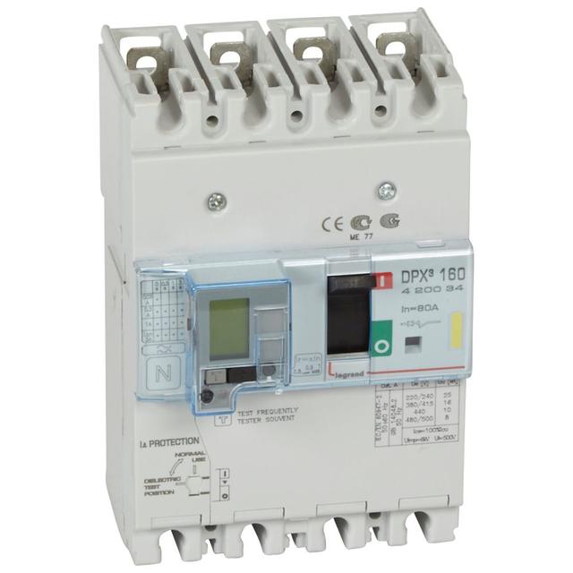 Wyłącznik DPX3 160 Z Zab. R-Pr. 4P 80A 16kA 420034 LEGRAND
