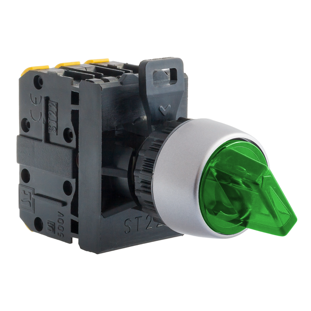 2-POŁ ŁĄCZNIK POKR ZIELONY.1ZW1ROZ PODŚW AC(24V-230V),DC(24V-110V)