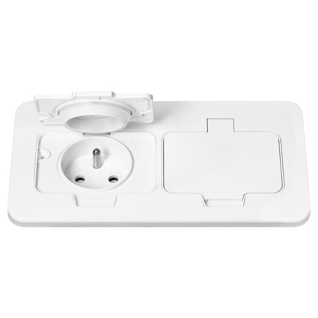 Hermetyczne gniazdo elektryczne podwójne prostokątne IP55 2x2P+Z(French) białe OR-GM-9047/W ORNO