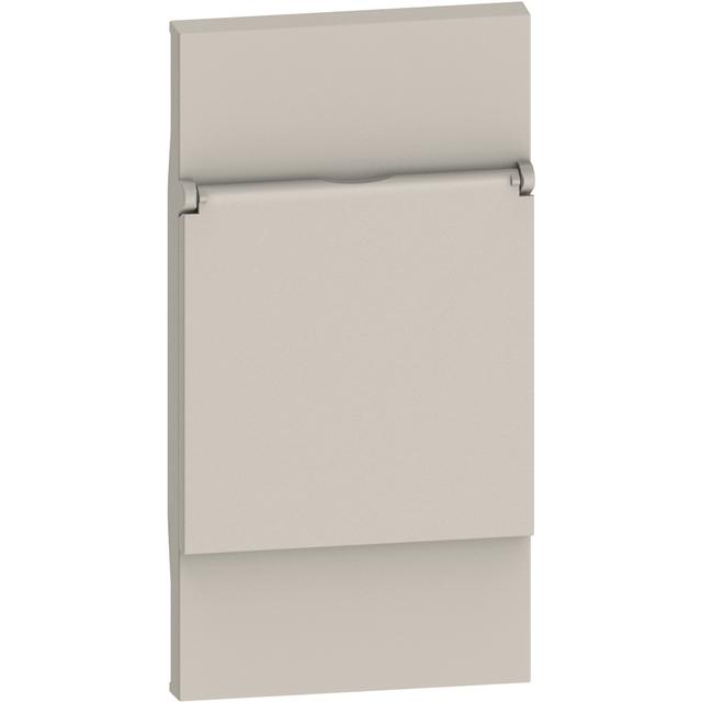 LIVING NOW - PLAKIETKA GNIAZDA 2P+Z SCHUKO Z KLAPKĄ - 2 MODUŁY - PIASKOWY BEŻ, Bticino