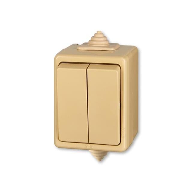 CLASSIC Wyłącznik schodowy podwójny IP 44  beżowy