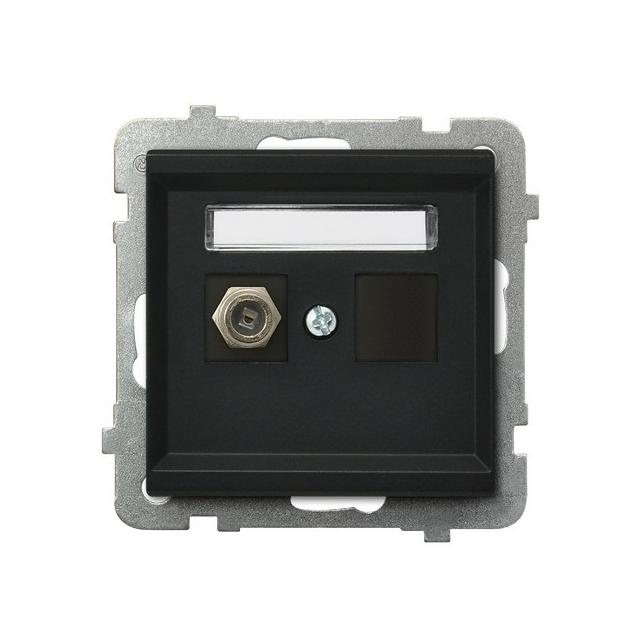 SONATA Gniazdo antenowe typu F pojedyncze - kolor czarny metalik