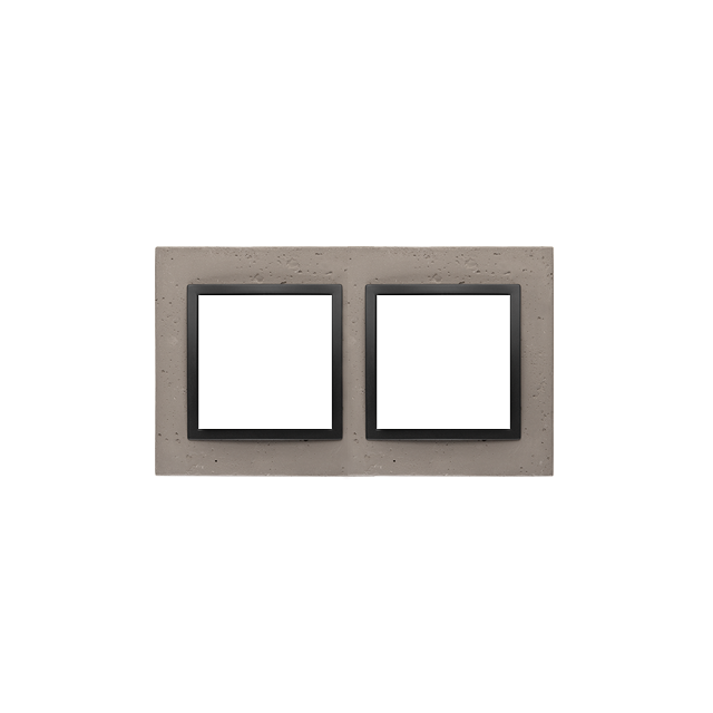 Simon 54 NATURE WMDZ-0120xS-098 Ramka 2-krotna Nature-Beton, CZARNY CHARAKTER, IP20/IP44. (IP44-nale DRN2/98 KONTAKT