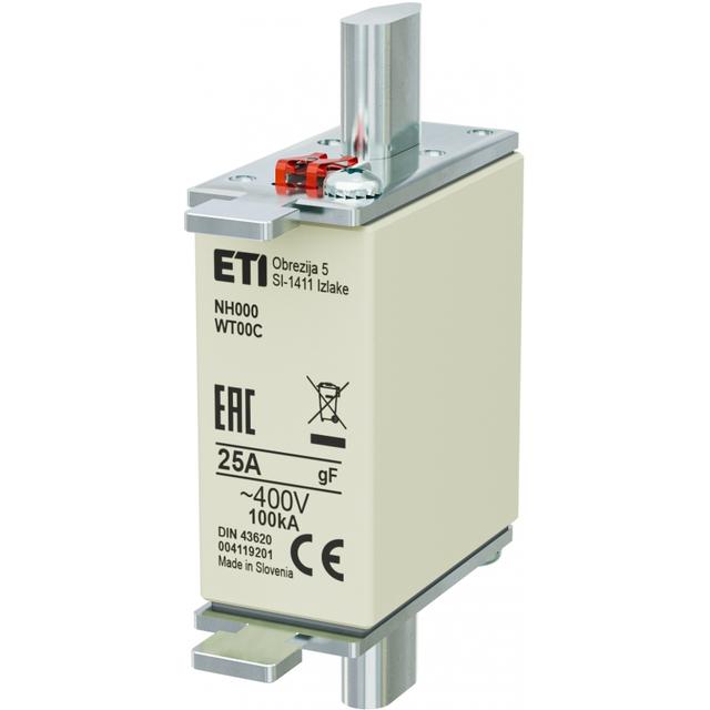 Wkładka topikowa NH szybka NH000 WT-00C gF 25A 400V 004119201 ETI