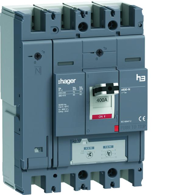 MCCB Wyłącznik mocy h3 x630 TM 4x400A 40kA HNJ401DR HAGER
