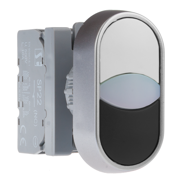 PRZYCISK DWUKLAWISZOWY 2 ROZ 2 ZWIERNY BIAŁO-CZARNY