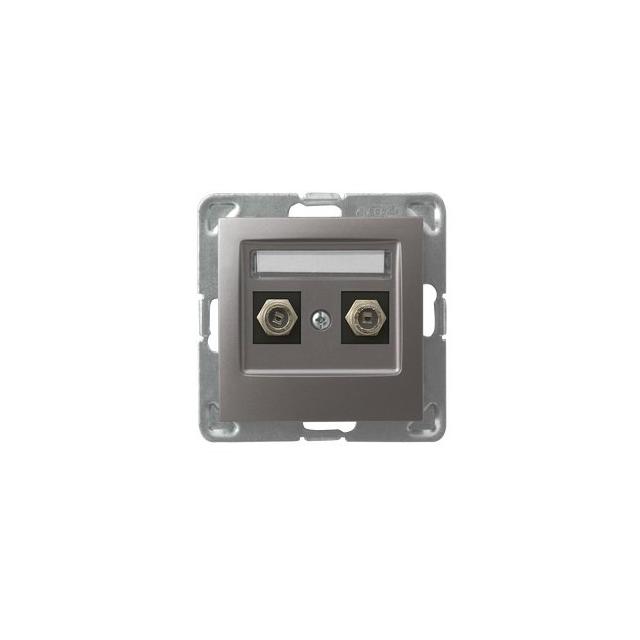 IMPRESJA Gniazdo antenowe typu F podwójne - kolor tytan