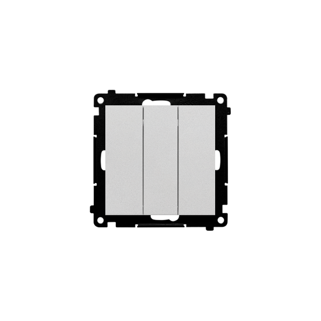 Simon 55 Przycisk zwierny potrójny szybkozłączka Aluminium mat TP31.01/143 KONTAKT