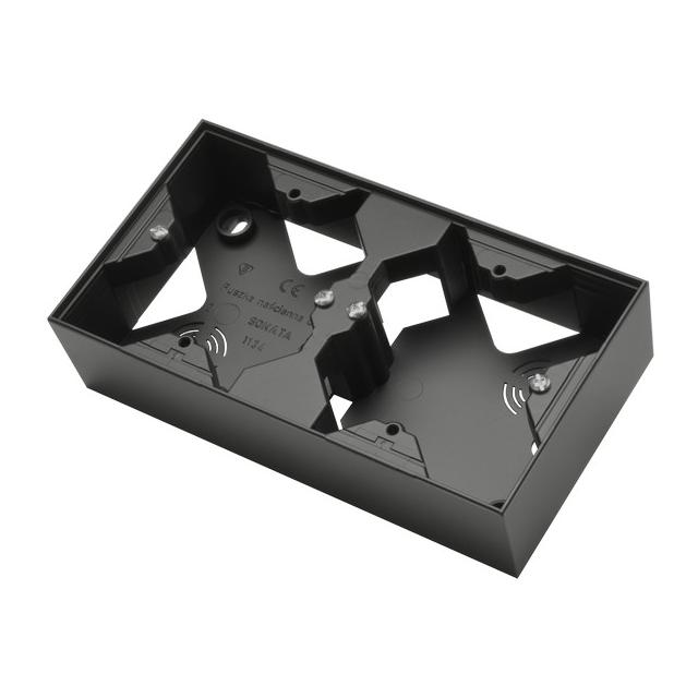 SONATA Puszka instalacyjna podwójna - kolor czarny metalik