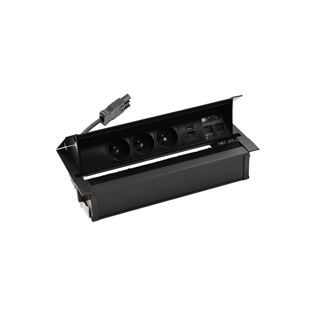 "Simon 480 TS48-710E30BK0-44 Cover 3 gn. typ E + ładow. USB A+C i płytka dla 2 złączy RJ45 keystone