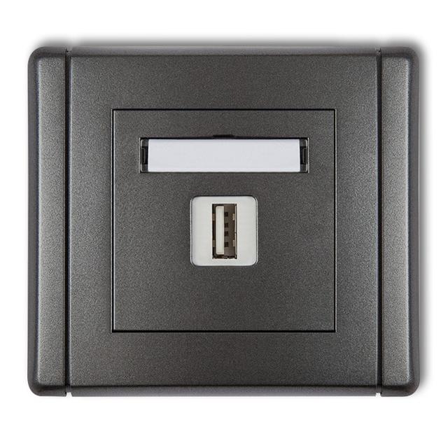 FLEXI Gniazdo pojedyncze USB A-A 3.0 grafitowy