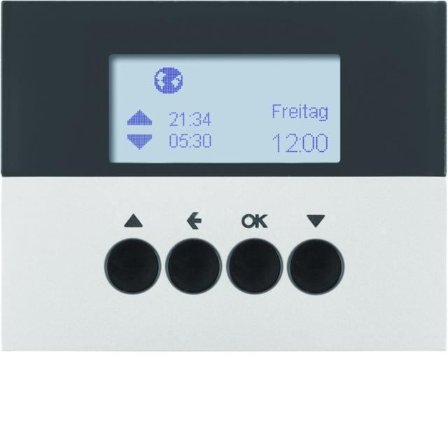 BERKER K.5 Żaluzjowy łącznik czasowy z wyświetlaczem do sterowania żaluzjami aluminium lakierowana 8