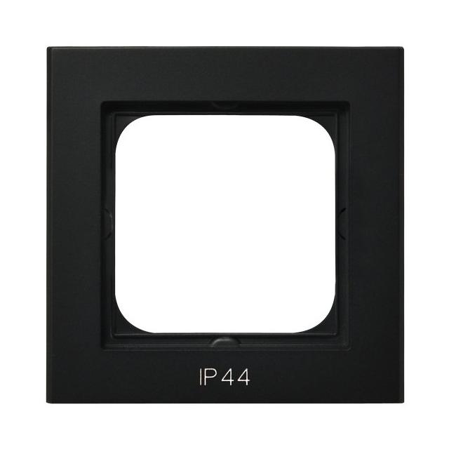 SONATA Ramka pojedyncza do łączników IP-44 - kolor czarny metalik