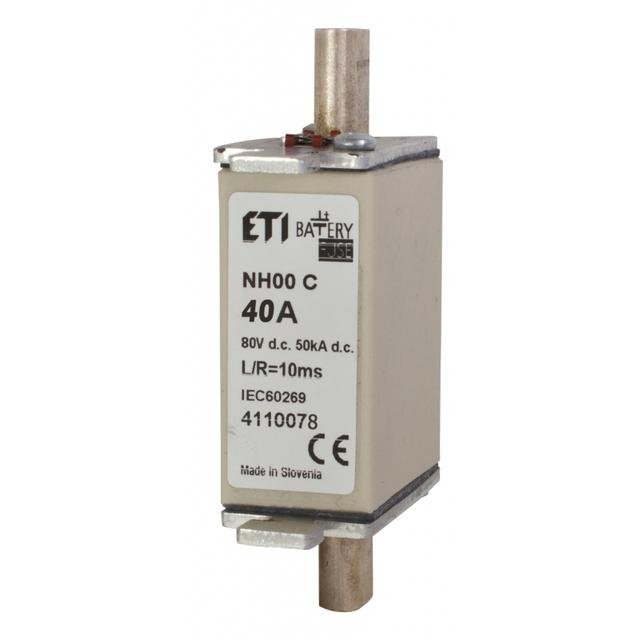 Wkładka topikowa NH do ochrony akumulatorów, magazynów energii DC NH000 WT-00C gBat 40A 80V DC 004110078 ETI