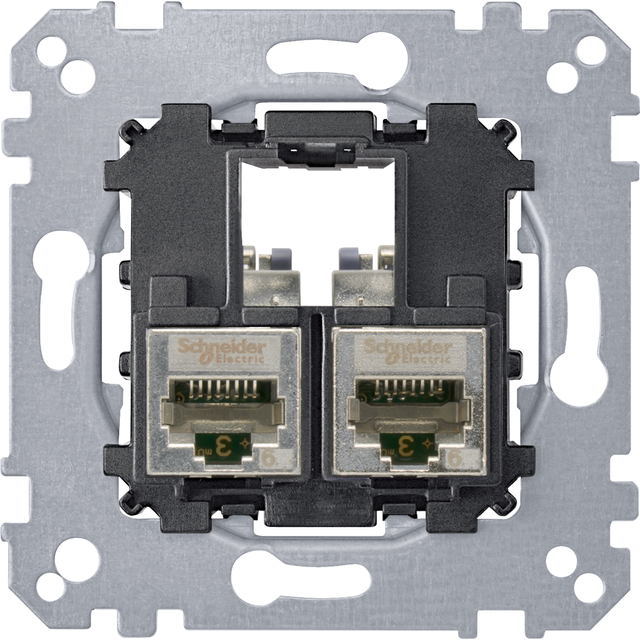 Merten - Mechanizm gniazda teleinformatycznego komputerowe 2xRJ45 kat 5e f/stp MTN4575-0012 Schneider