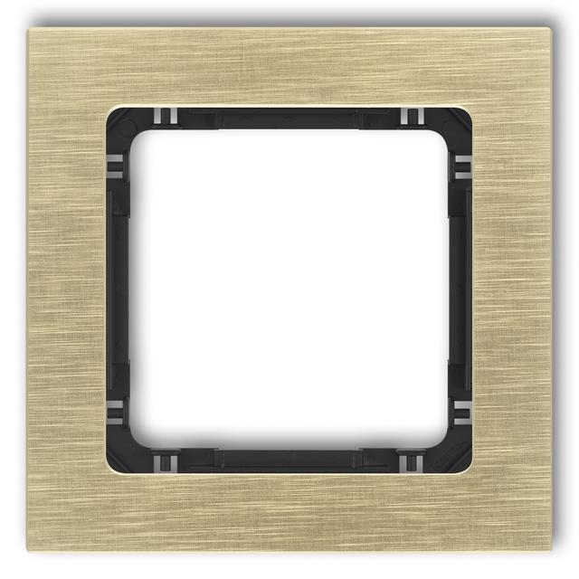DECO Ramka uniwersalna pojedyncza - aluminium szczotkowane (ramka: kolor mosiężny; spód: czarny) mos
