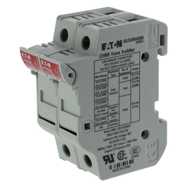 2Pole 30A 600V MFH For 10X38 Midget fuse Podstawa wkładki cylindrycznej 10x38 2P 32A 690VAC CHM2DU E