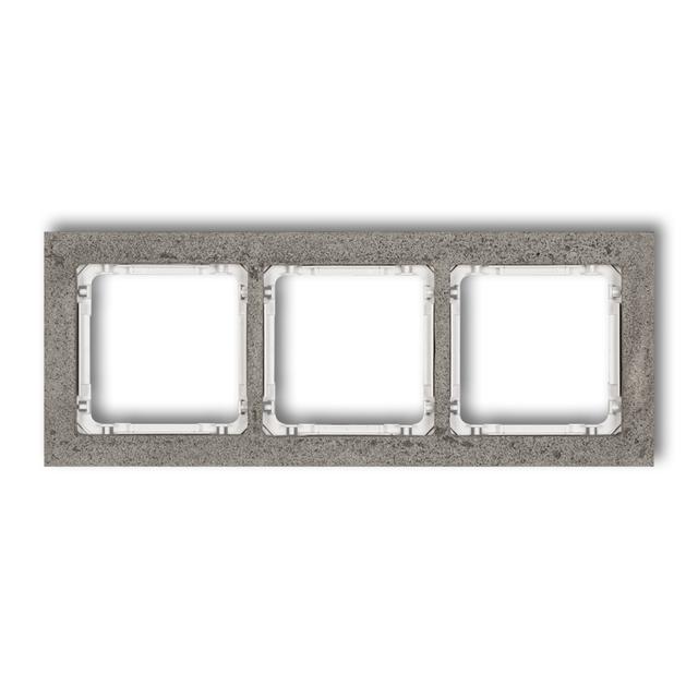 "DECO Ramka potrójna - beton (ramka: ciemnoszary